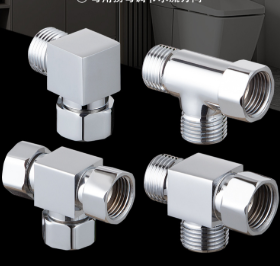 সলিড ব্রাস G1/2 3-ওয়ে সংযোগকারী, 1 ইনলেট 2 আউটলেট পুরুষ মহিলা থ্রেড পাইপ ফিটিং