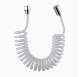 TPU নমনীয় প্রত্যাহারযোগ্য ঝরনা পায়ের পাতার মোজাবিশেষ 2.3m, বিডেট স্প্রেয়ারের জন্য কয়েলড স্প্রিং টিউব